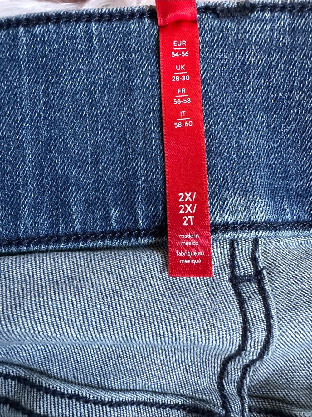 SPANX Blue Wide-Leg Cropped Jeans High Rise  pull on Denim 2X Casual - Picture 11 of 11